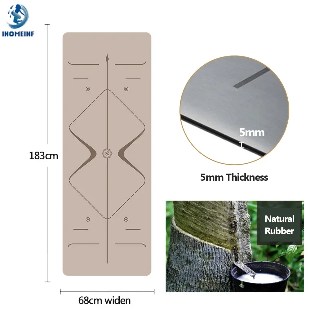 5mm Thickness Non-slip TPE Yoga Mat Anti-slip and Sweat-absorbing Yoga Mat Workout Floor for Pilates Fitness Exercise