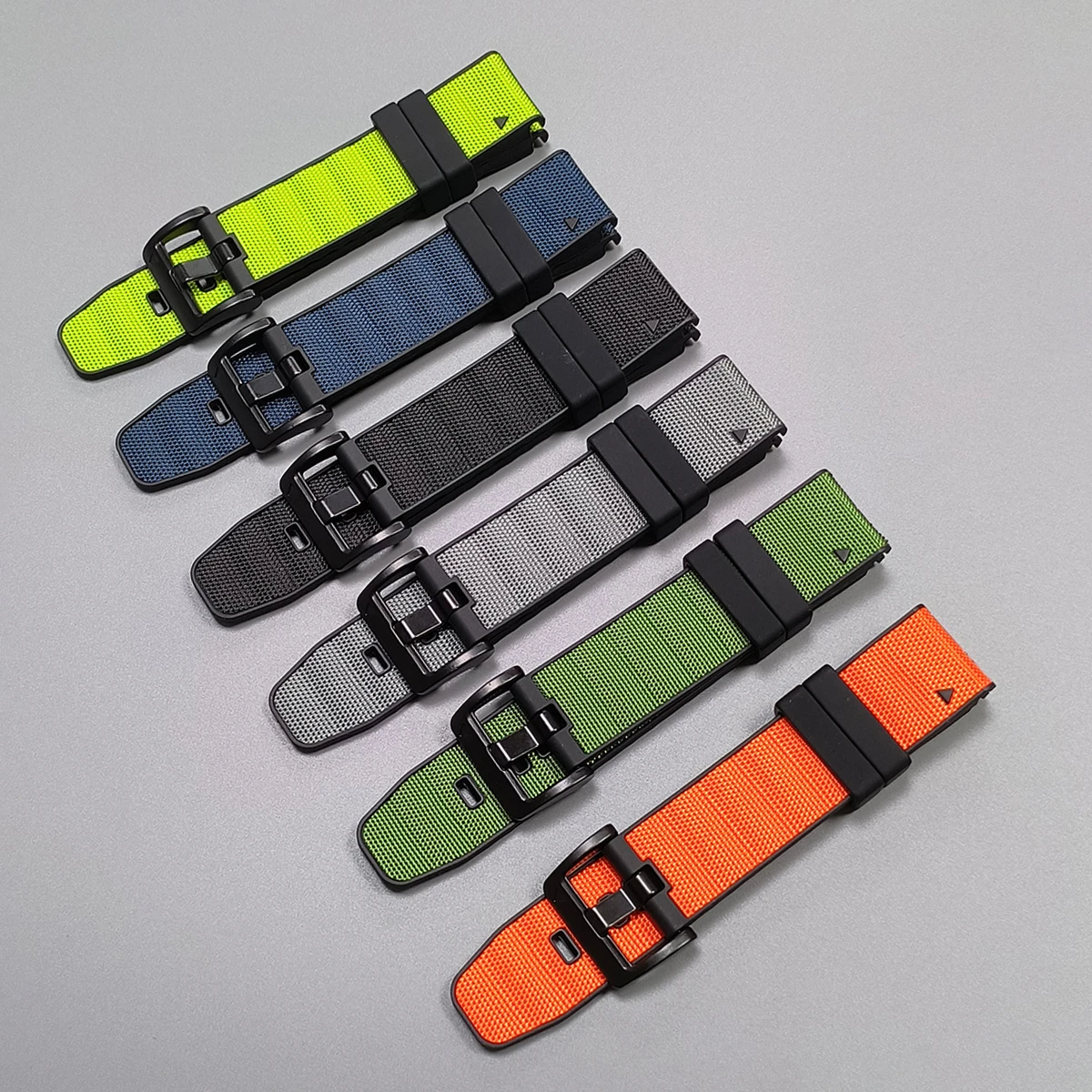 Enhanced Silicone & Nylon Watch Strap - QuickFit 22 26mm Band