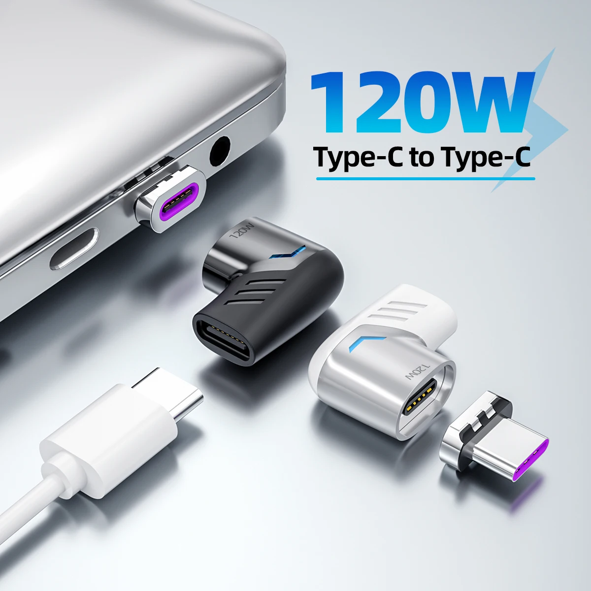 

Fast Charging 120W/6A Max Magnetic Type C Charger Adapter for Macbook Magnet Cable Converter USB Cable Connector
