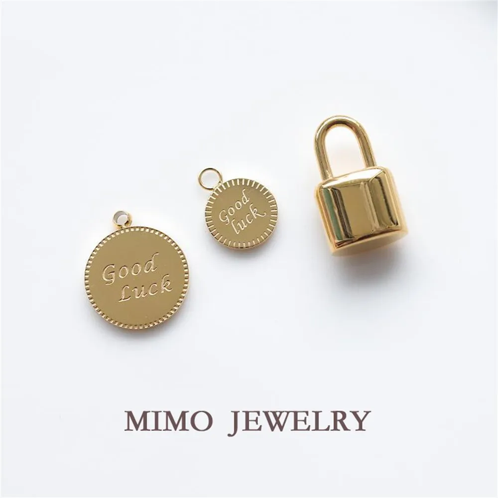 factory sale jewelry tools 1kg mini gold induction melting furnace Gold Plated Good Luck Small Circle Brand Circular Titanium Steel Pendant Small Lock DIY Jewelry Accessories in the Furnace M-165