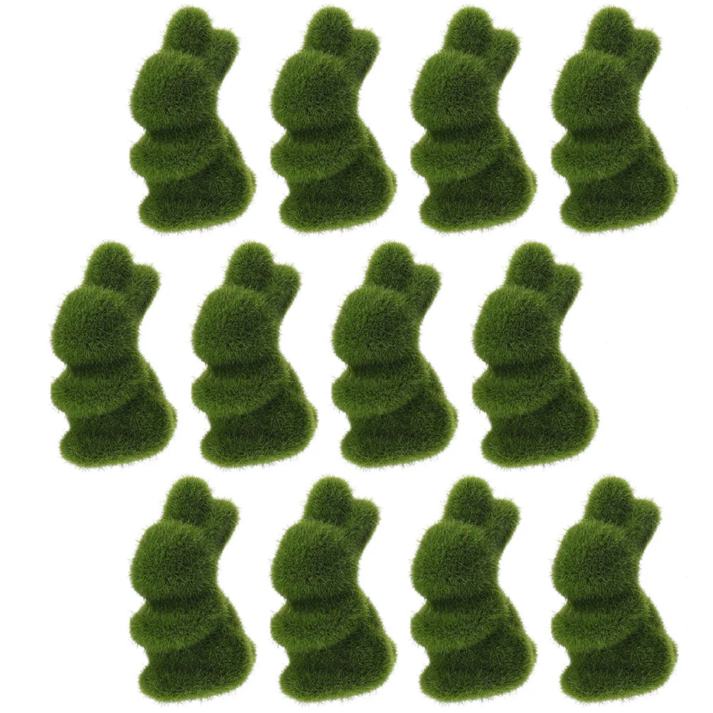 

Rabbit Easter Turf Grass Bunny Green Crafts Adornment Decor Adorable Ornament Funny Figurine Imitated Animal Artificial