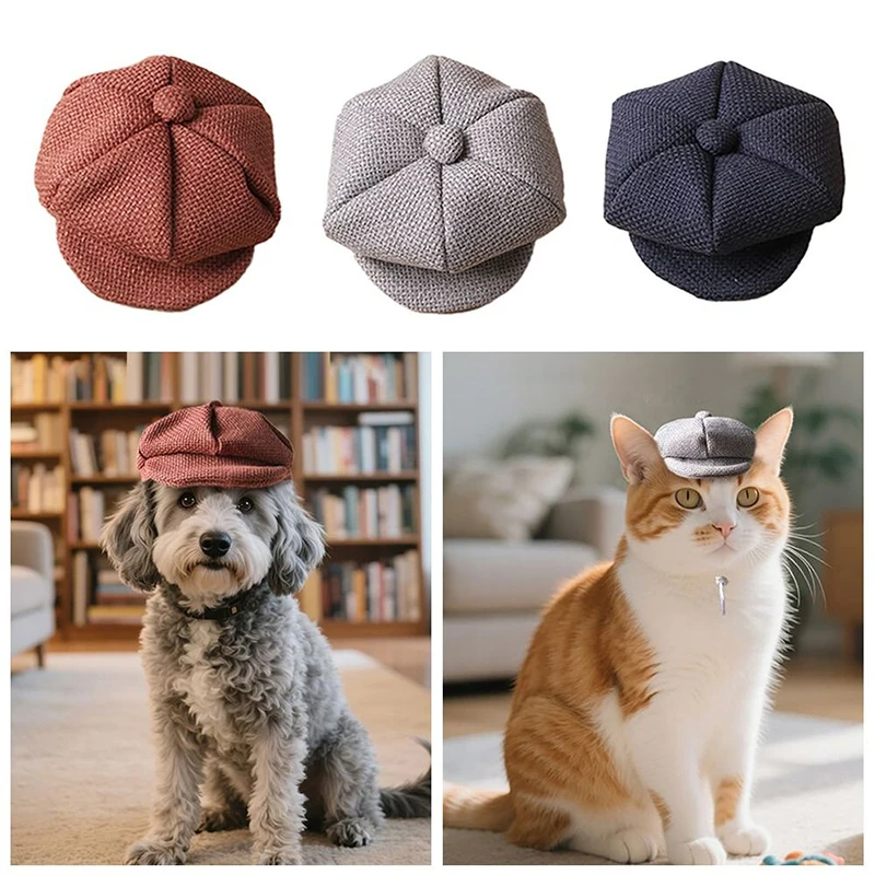 클래식 애완동물 베레모 귀여운 고양이 강아지 펠트 베레모 클래식 프랑스 애완동물 사진 촬영용 모자 고양이 액세서리 강아지 모자 강아지 헤드웨어