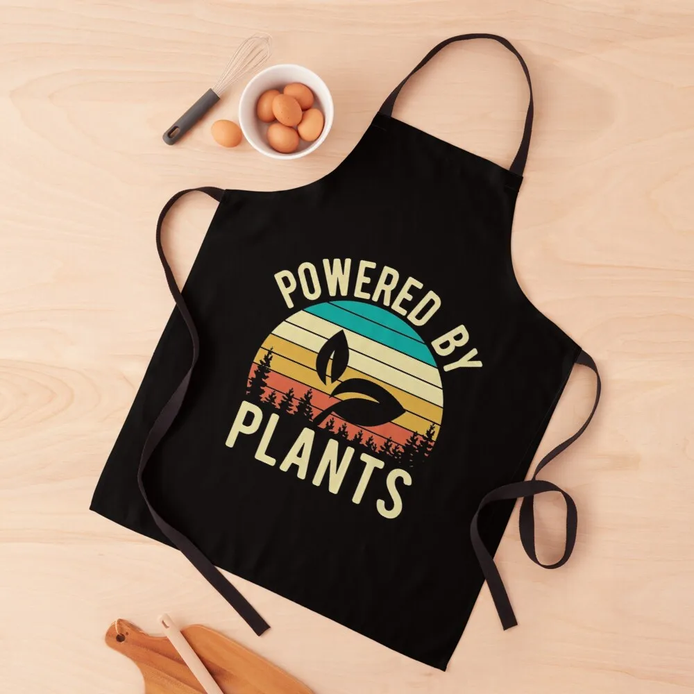 

Vintage Sunset Powered By Plants Animal Lover Vicious VeganApron halloween kitchen