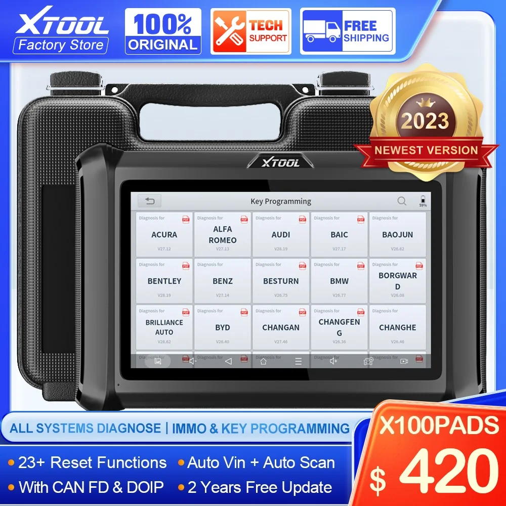 XTOOL X100 PADS X100PAD PIUS 자동차 OBD2 IMMO/키 프로그래밍 모든 키 분실 모든 시스템 자동차 진단 도구 23 리셋 서비스