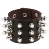 New Mainstream Rock Spiked Rivet Conical Stud Wide Leather Cuff Bracelet For Men And Women Punk Gothic Neutral Bracelet Jewelry 5