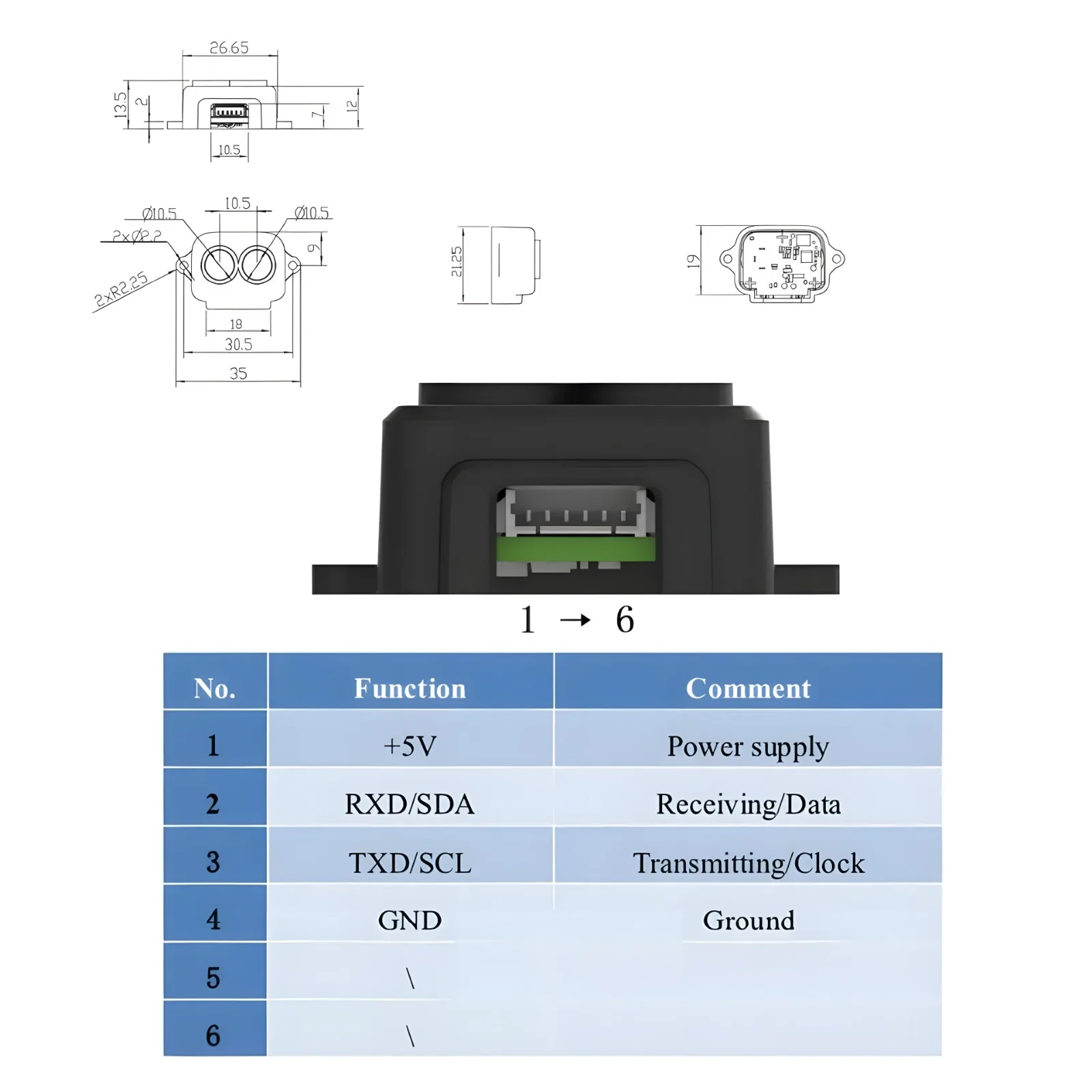 Capteur LiDAR TF-Luna 8m Précision ±6cm UART IIC 5V Module Télémètre