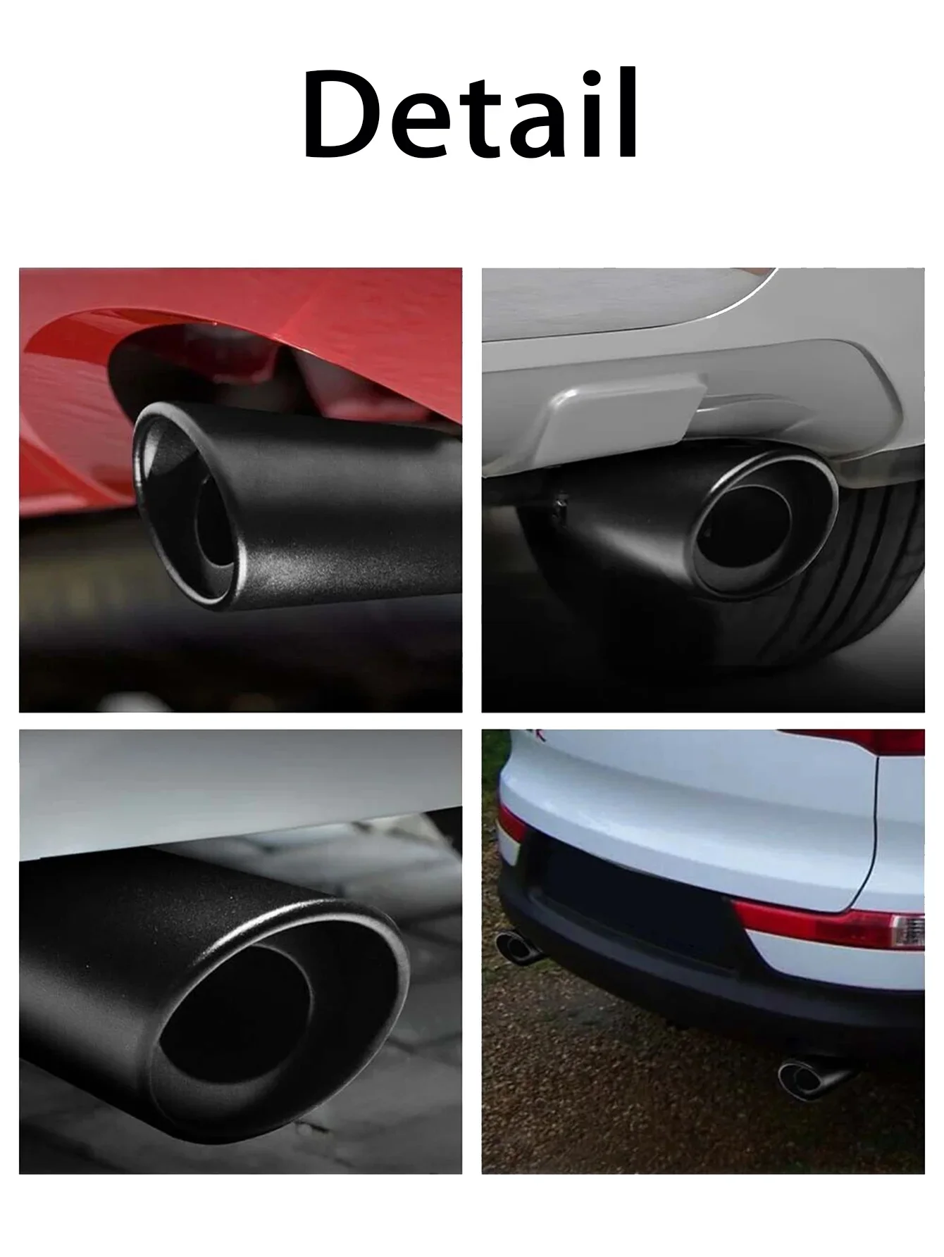 2.5" Imported Car Exhaust Muffler Tip Stainless Steel Single Pipe Modified Auto Rear Tail Throat Liner for Most Cars Accessory exhaust pipe tip tail pipe muffler