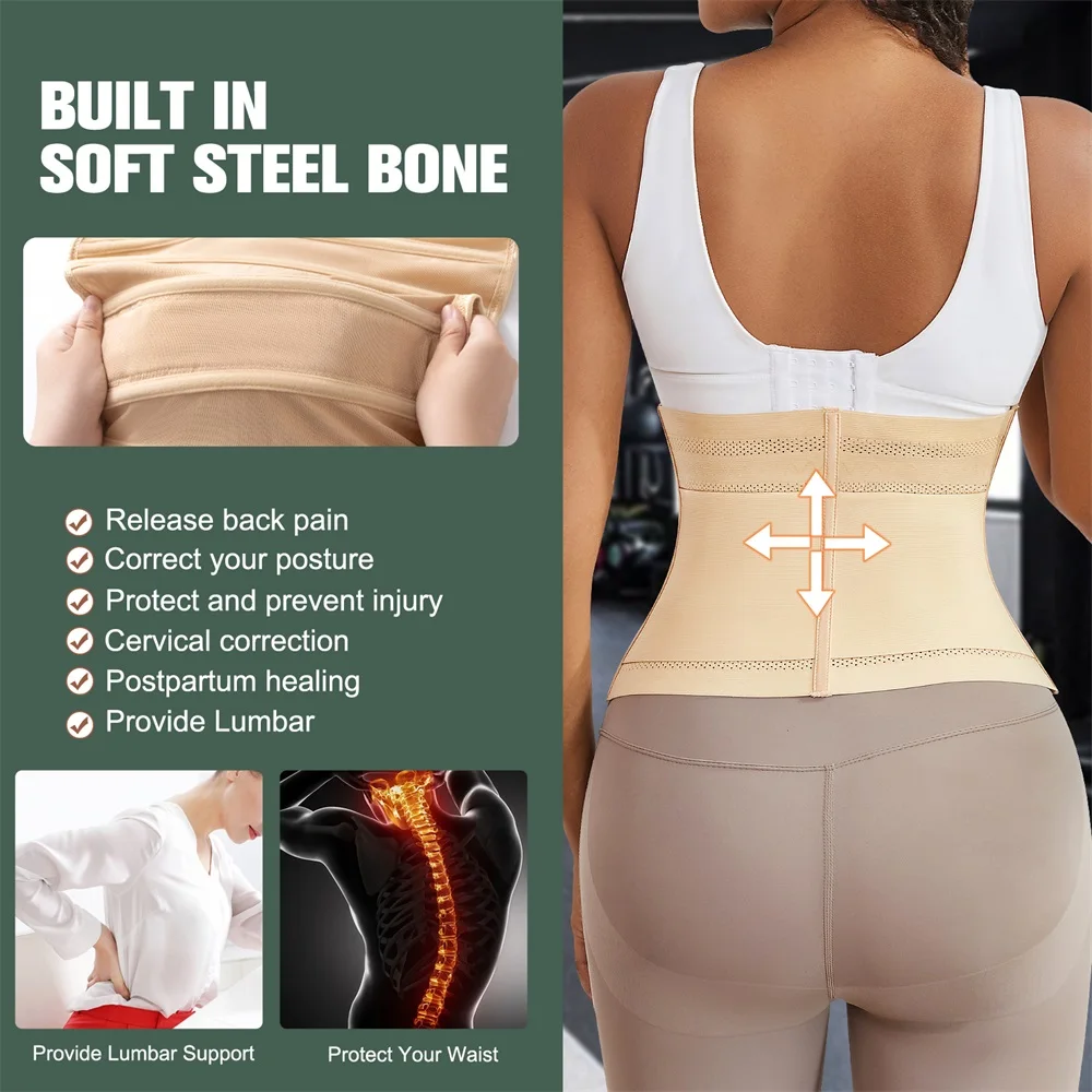 MISTHIN Abdomen Tightening Fajas Shapewear Waist Trainer Posture Corrector Bodysuit Body Shaper High Compression Tummy Girdle