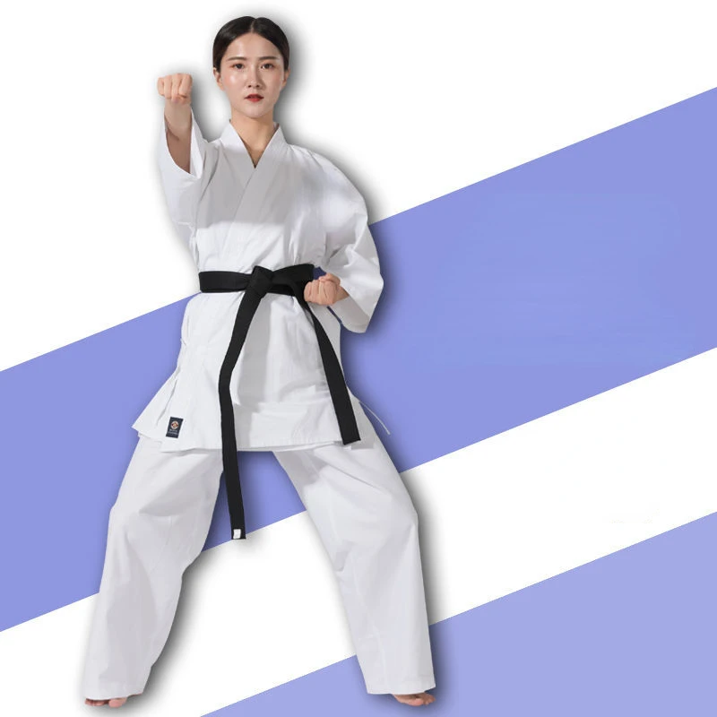 karate-costume-adult-children's-cotton-half-sleeve-karate-men's-training-uniform-competition-performance-suit