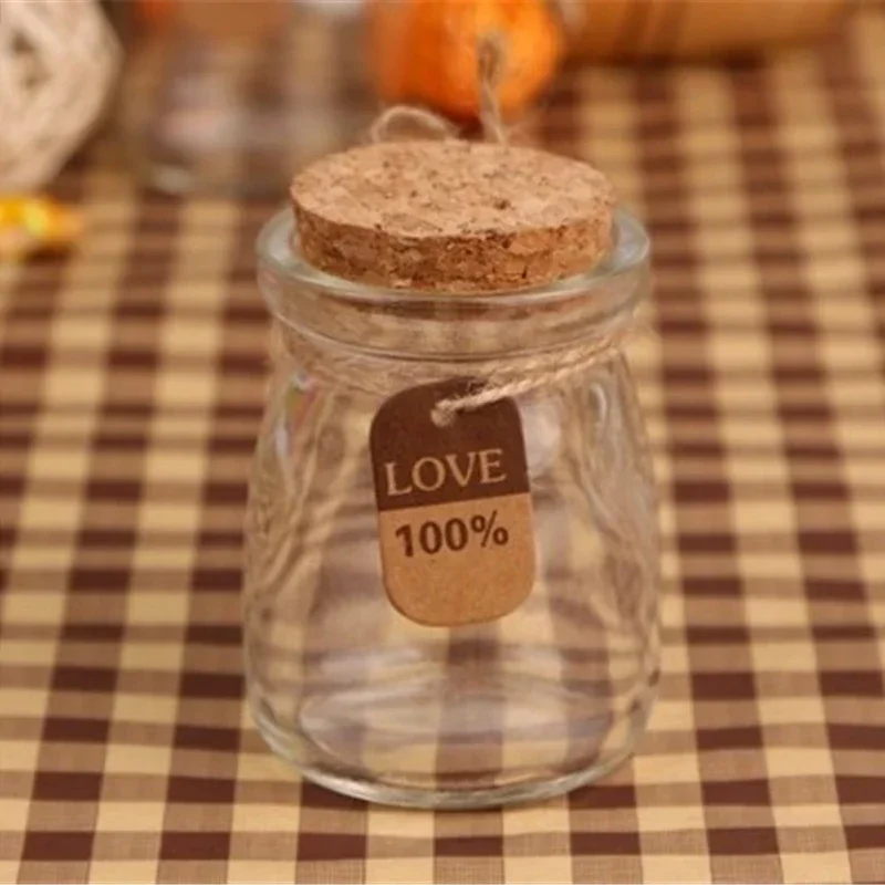 1pc Heat Resistant Milk Glass Bottles Sand Painting Bottle Wood Lid Yogurt Bottles DIY Dessert Orgabizer Kitchen Storage 2