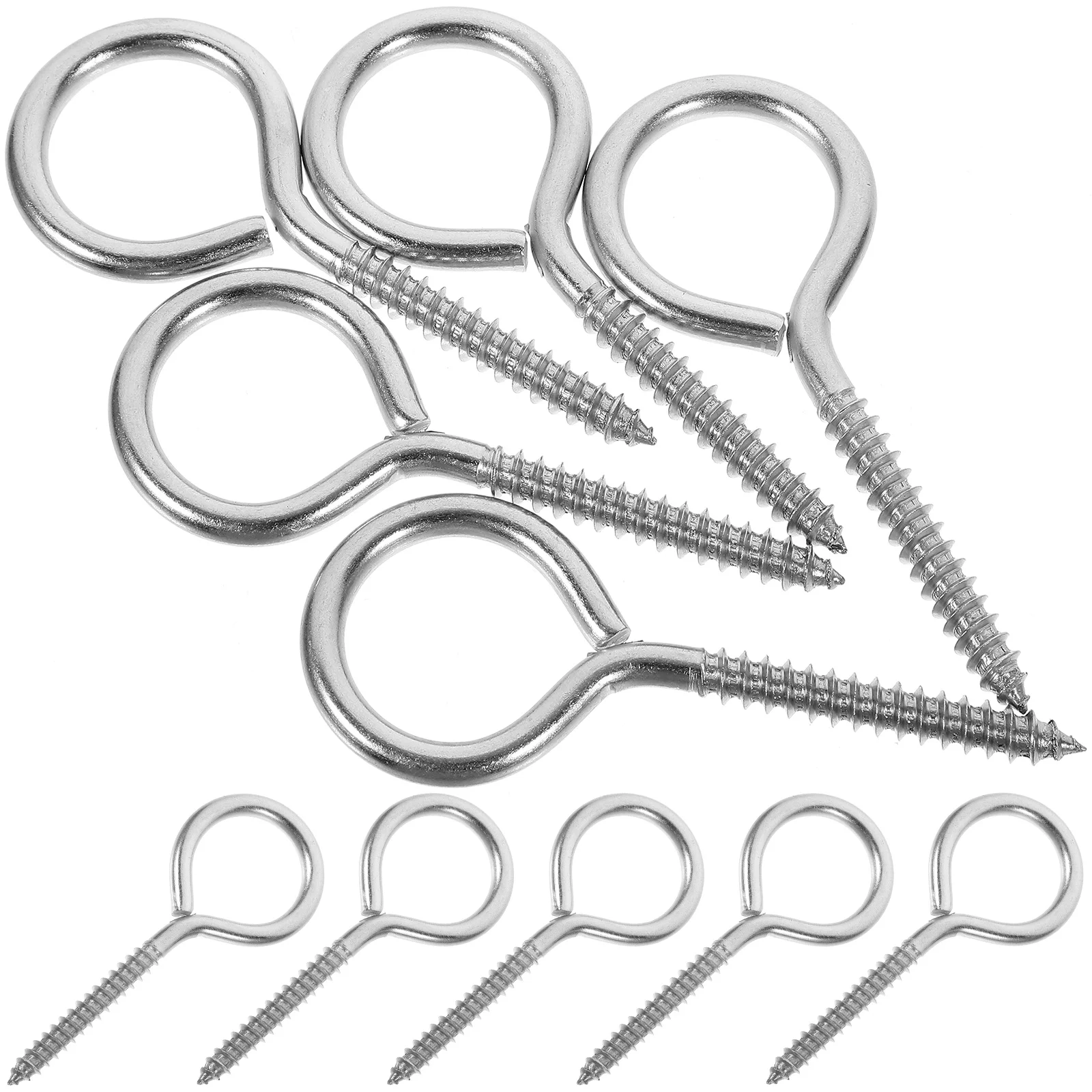 

10 Pcs Self-tapping Screws Eyes Hook Metal Hooks Clasp Bolts Ring Heavy Duty Eyelet