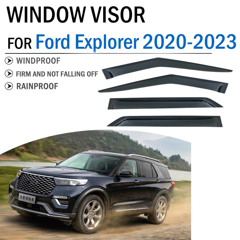 

Козырек для окна Ford Explorer 2020-2023, дефлектор, козырек от солнца, дождя, дыма, защитный козырек, навес, отделка, автомобильные аксессуары