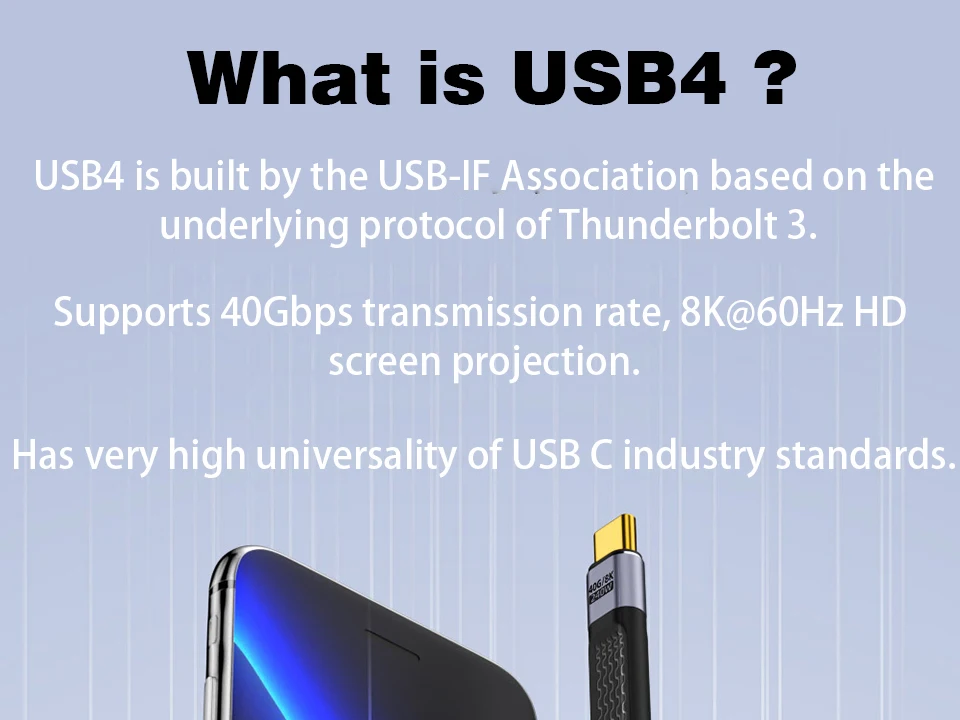 USB4 Kurzkabel 40Gbps Datenübertragung 240W PD Schnellladung Thunderbolt 4/3 Winkel-Typ-C-Kabel für SSD Laptop Macbook Anschluss – Detail 14