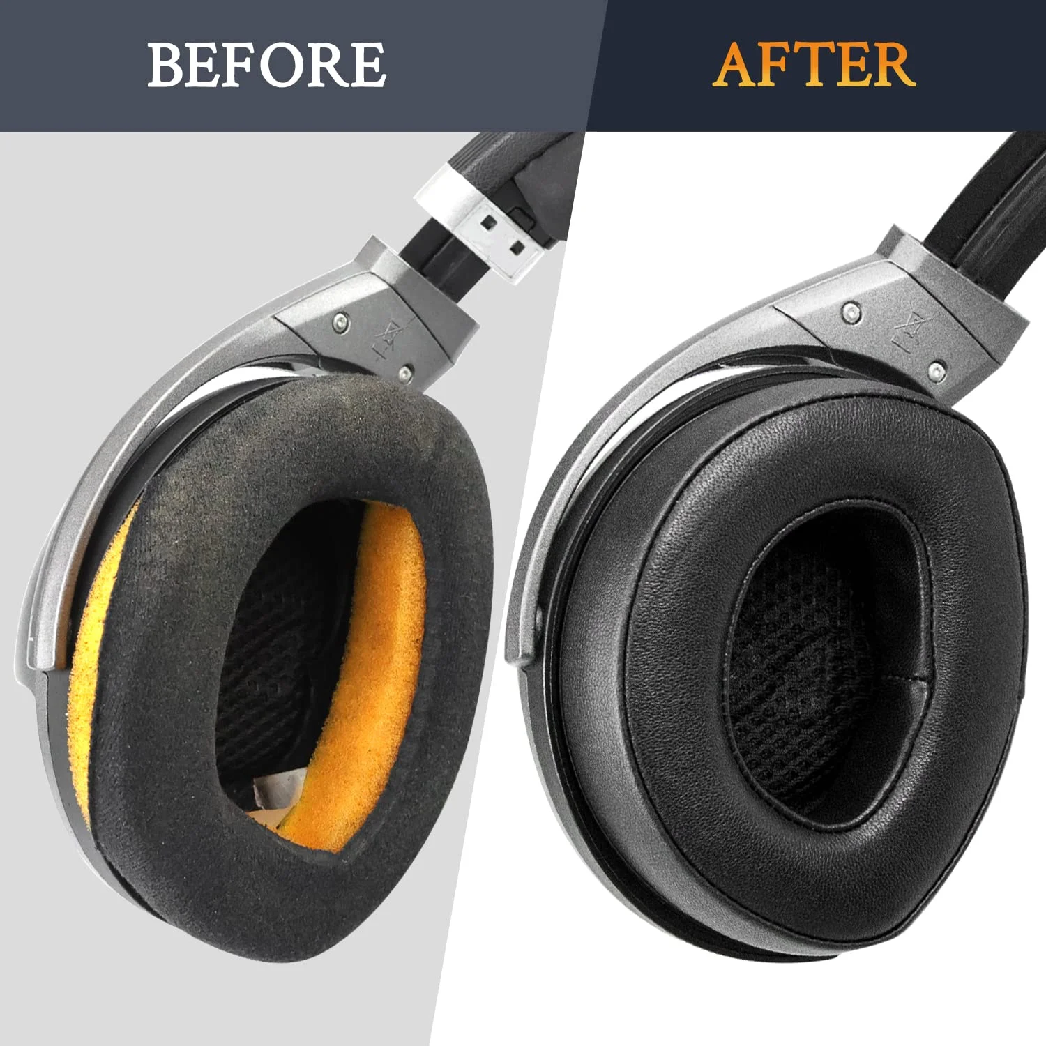 Replacement Lambskin Sheepskin Earpads Ear Pads Cushions With Noise Isolation Memory Foam for Sennheiser HD700 HD 700 Headphones