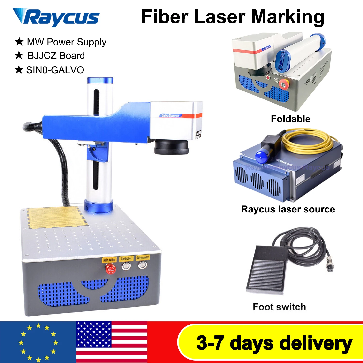 Raycus Raycus Fiber Laser Engraver 30W QS foldable Portable Business Laser ...