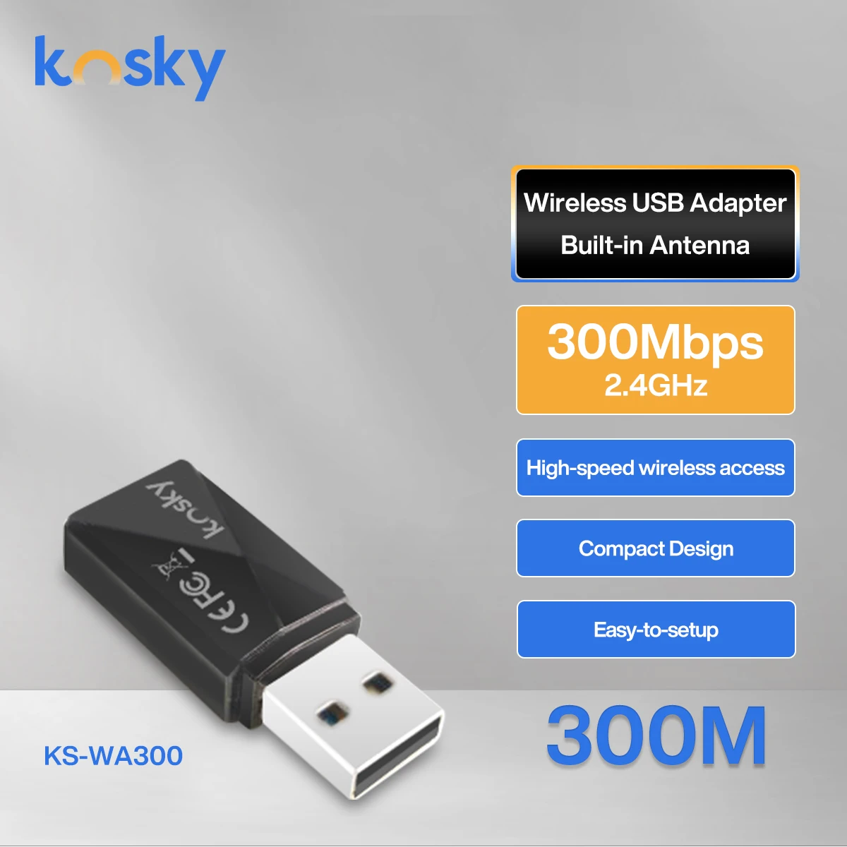 USB 와이파이 어댑터 |   300Mbps |   2.4G 무선 어댑터 |   미니 무선 네트워크 카드 |   노트북/데스크탑/PC용 WiFi 동글
