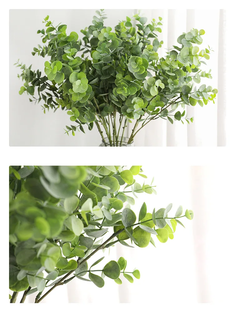 26 Zoll Langer Eukalyptus-Zweig Künstliche Pflanzen Geldbaumblatt Heim Hochzeitsdekoration Arrangement Fotografie-Requisiten – Detail 7