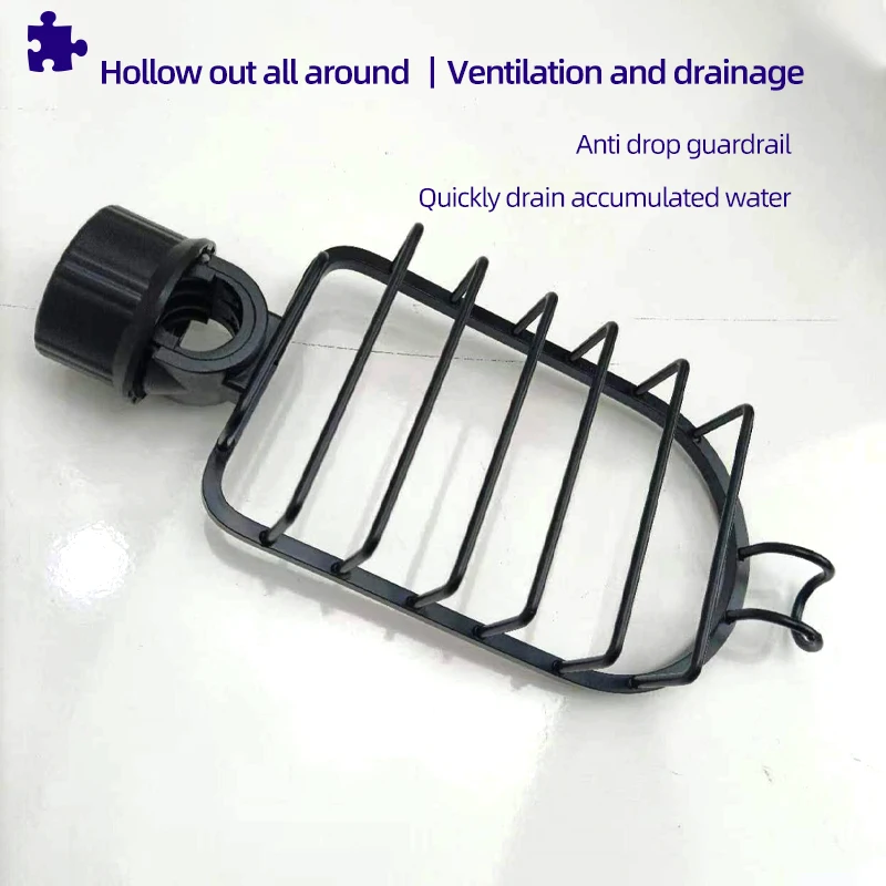 Description Picture 5 of itemBaokemo Spiral Installation Adjustable Kitchen Faucet Drain Basket, Single-layer Bathroom Showerhead Storage Tray with Hooks