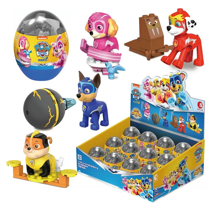 New Paw Patrol Egg Block 3Rd Generation Action Figure Puppy Patrol Toy Mighty Pup Super Chase Marshall Skye Macerie Anime Toy