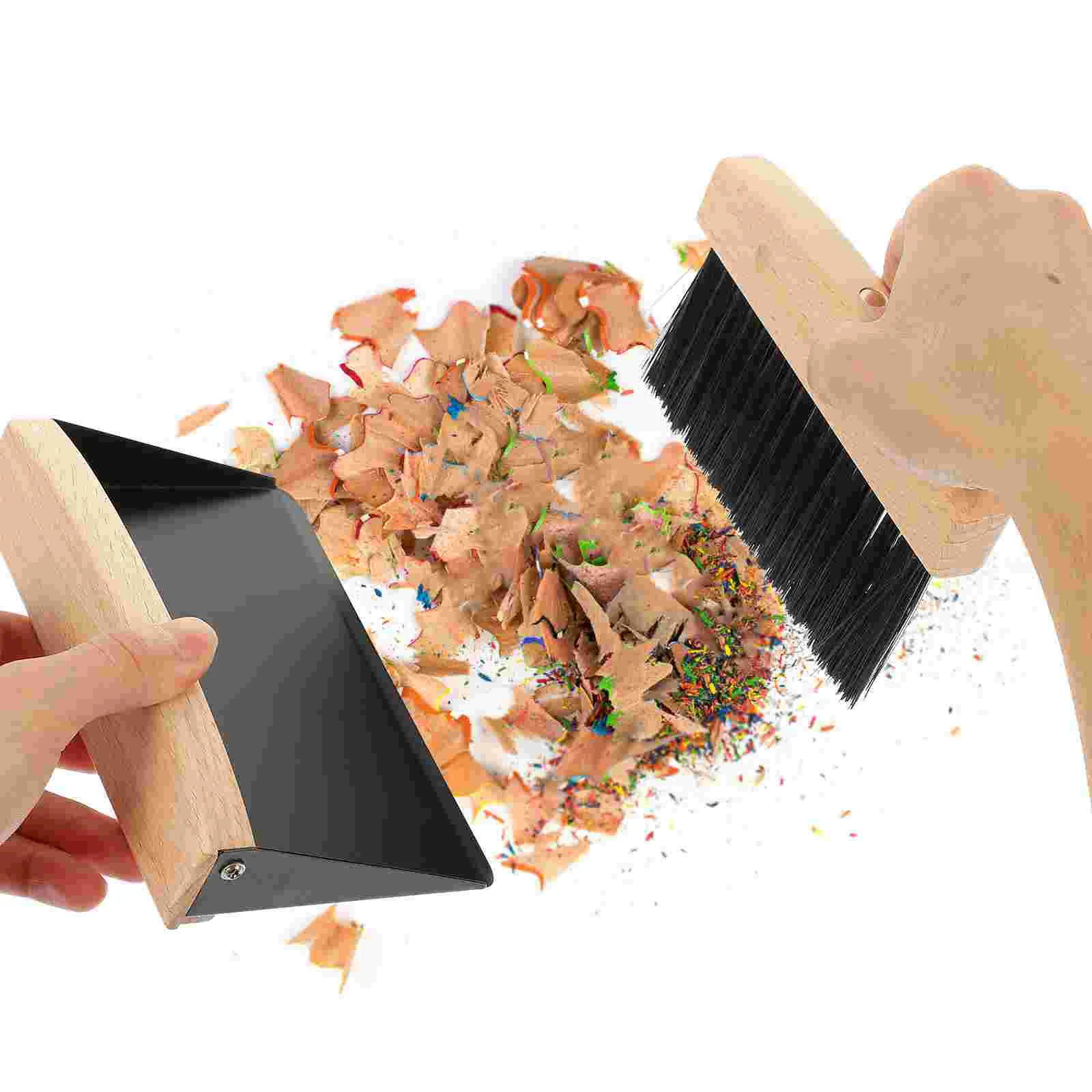 

Broom Dustpan Set Tabletop Cleaning Brush and Keyboard Small Convenient Mini Desktop Portable Beech