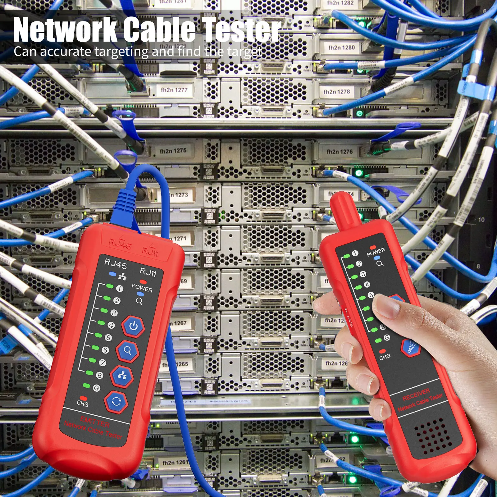 Network Cable Tester RJ11/RJ45/Cat5/Cat6/Telephone Wire Tracker LAN Digital Network Cable Testers Line Finder