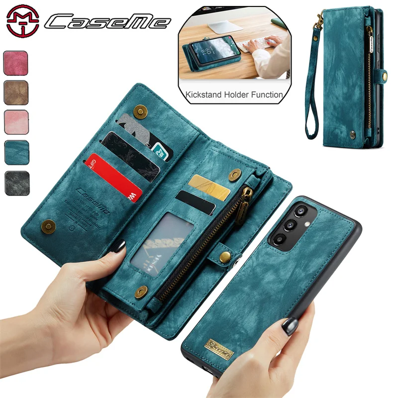 

Zipper Magnetic Flip Leather Case for Samsung Galaxy A54 A34 A14 A53 A33 A13 A72 A52 A71 A51 A70 Lanyard Wallet Card Phone Cover