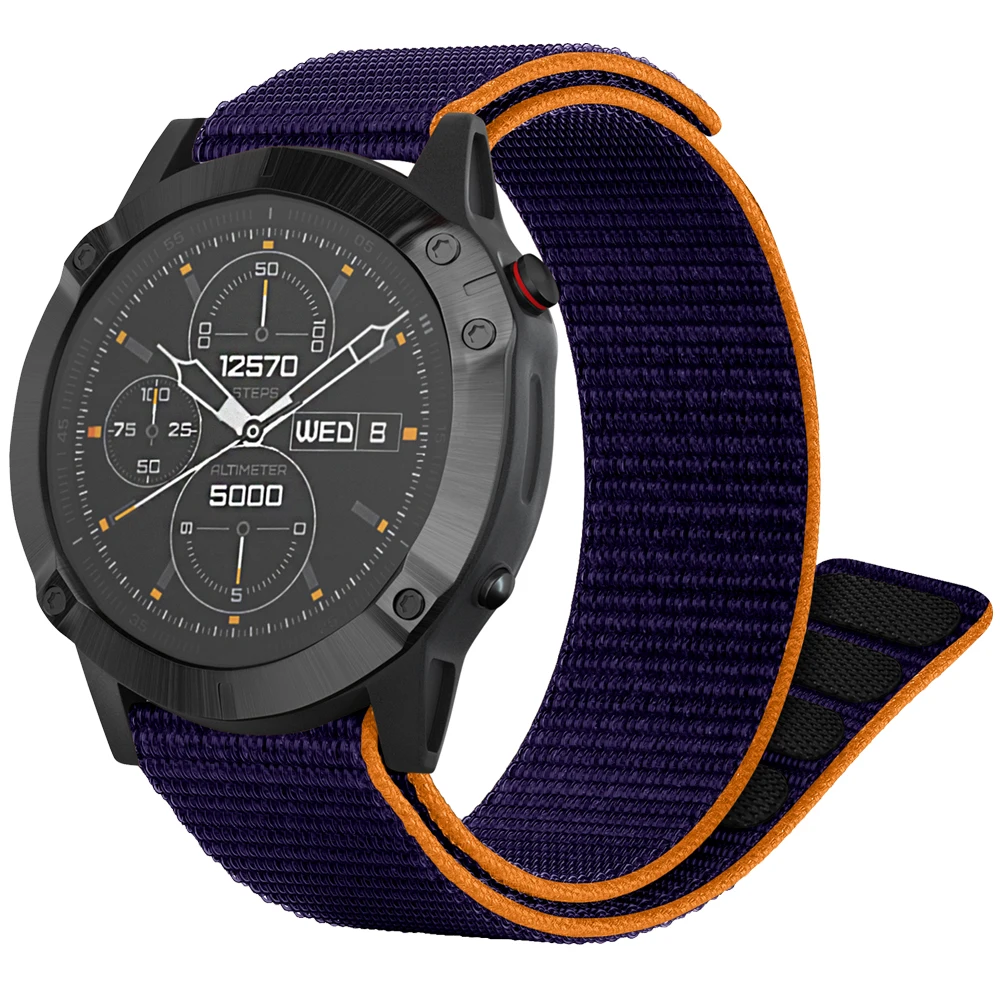 Ultralight Woven Nylon Hook Loop Watch Strap, 22mm