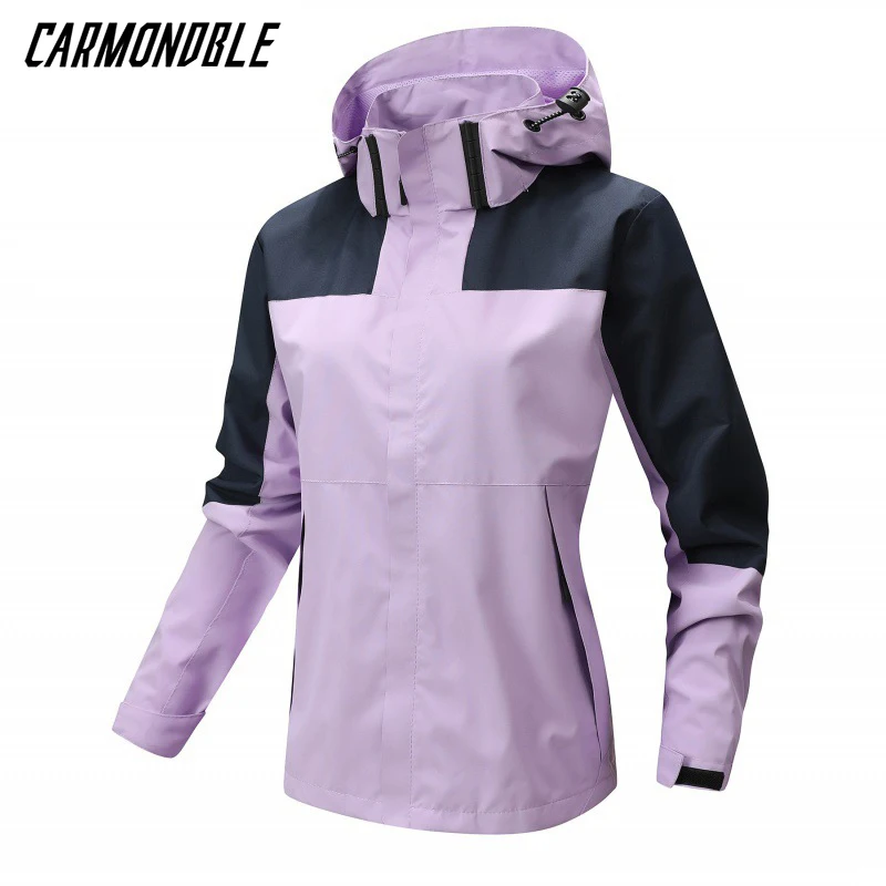 Hiking Jackets Waterproof Hiking Jackets Waterproof Jacket Waterproof Coats CARMONDBLE Woman Thin Waterproof Mountaineering Clothes Climbing Hiking Single-layer Jacket Trekking Camping Coat Chamarra Mujer