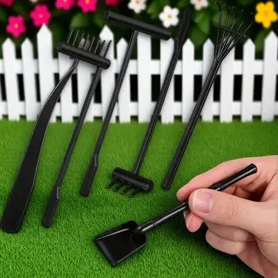 Sff425010ed434080bda16bf1bbca62b5a.jpg 6Pcs Mini Sand Rake Set Zen Garden Tool Plastic Mini Rakes for Desk Meditation Sand Smooth Sandbox Accessories - Image 1