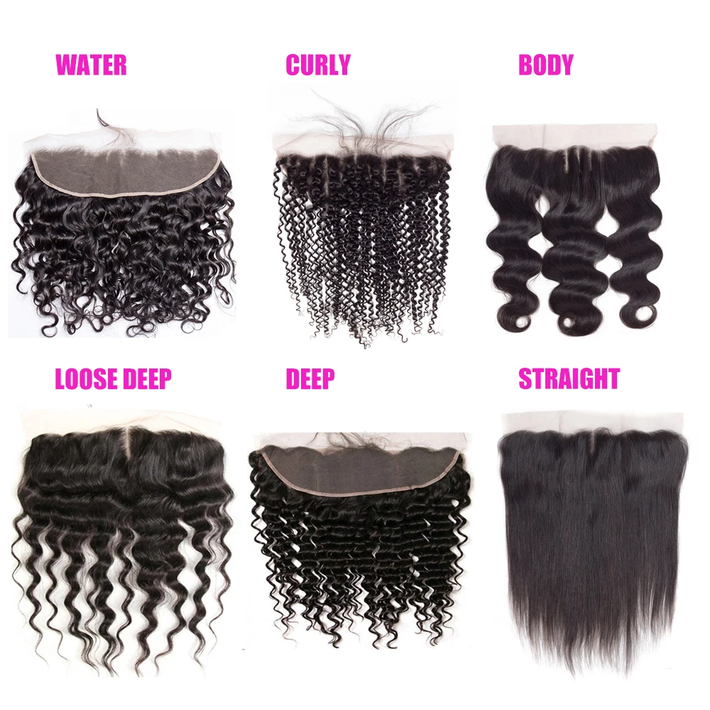 Lace Frontal Only 13x4 Water Wave Closure Human Hair Brazilian Lace Frontal Closure Deep HD Transparent Lace Front Closure Only 6