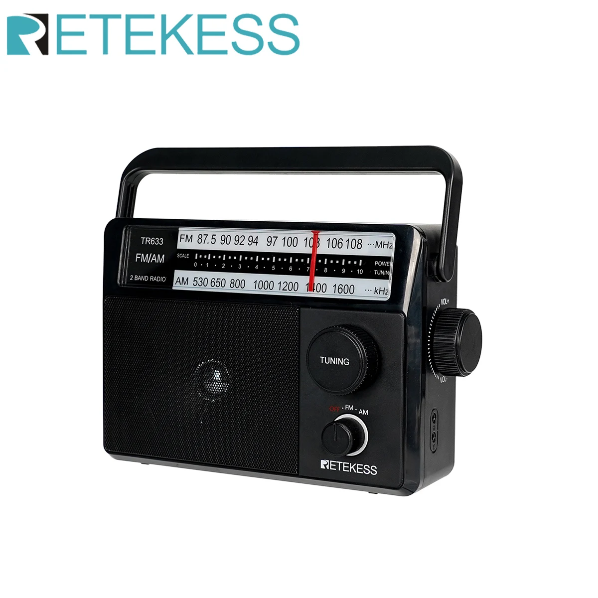 Retekess TR633 Radio FM Portable Radios AM FM Rechargeable Battery