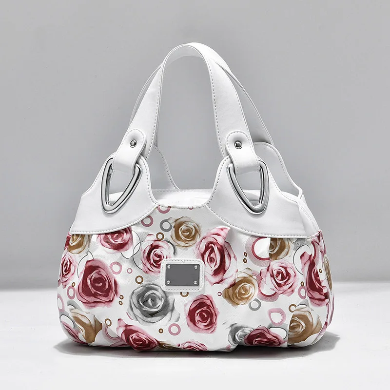 2022 Fashion Women Shoulder Bags Printed Flowers Ladies Messenger Bag Designer Luxury Brand High Quality Leather Ladies Handbag 