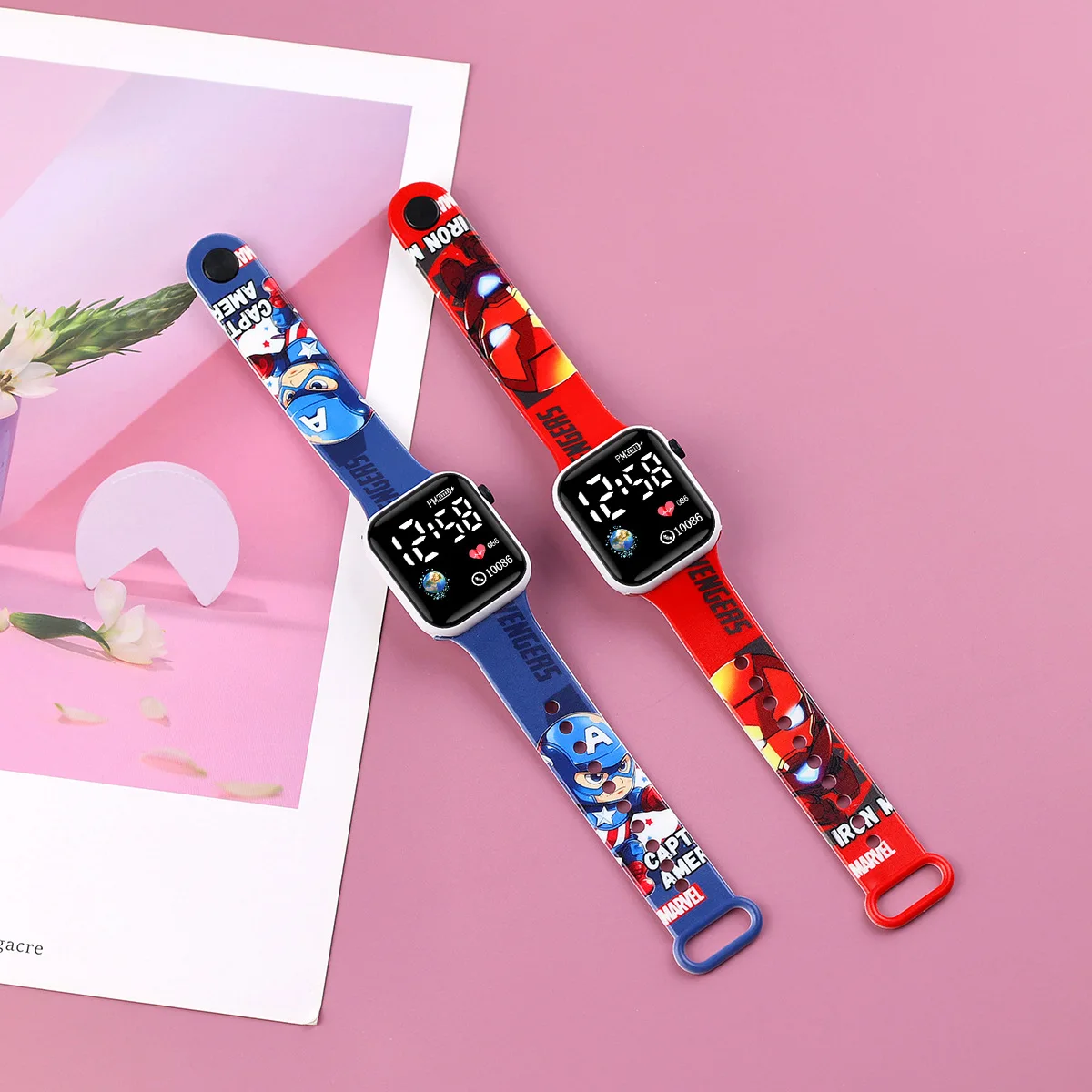 Çocuk saatinde LED dijital ekranın yakın görünümü