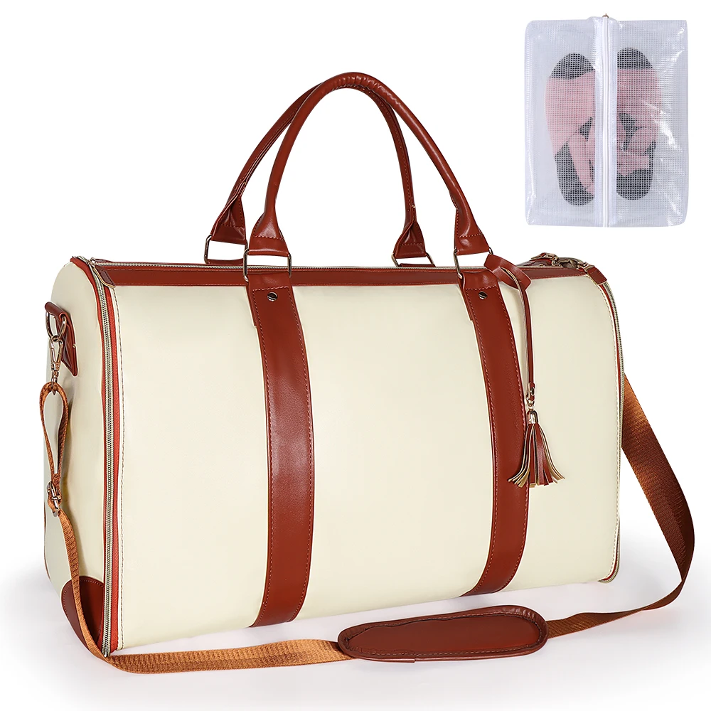 Fashion Large PU Folding Suit Storage Bag Women High Capacity Foldable Travel Bag Travel Sport Outdoor Multi Function Organ
