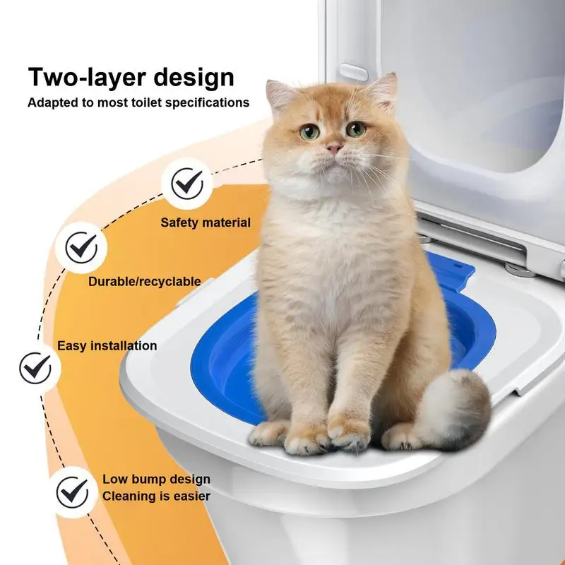 Portable Cat Litter Tray Cat Toilet Training Kitten Potty Train System Reusable Pet Toilet Trainer For Teaching Cat Dog To Use