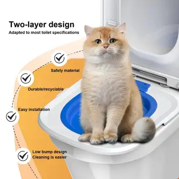 Portable Cat Litter Tray Cat Toilet Training Kitten Potty Train System Reusable Pet Toilet Trainer For Teaching Cat Dog To Use 5