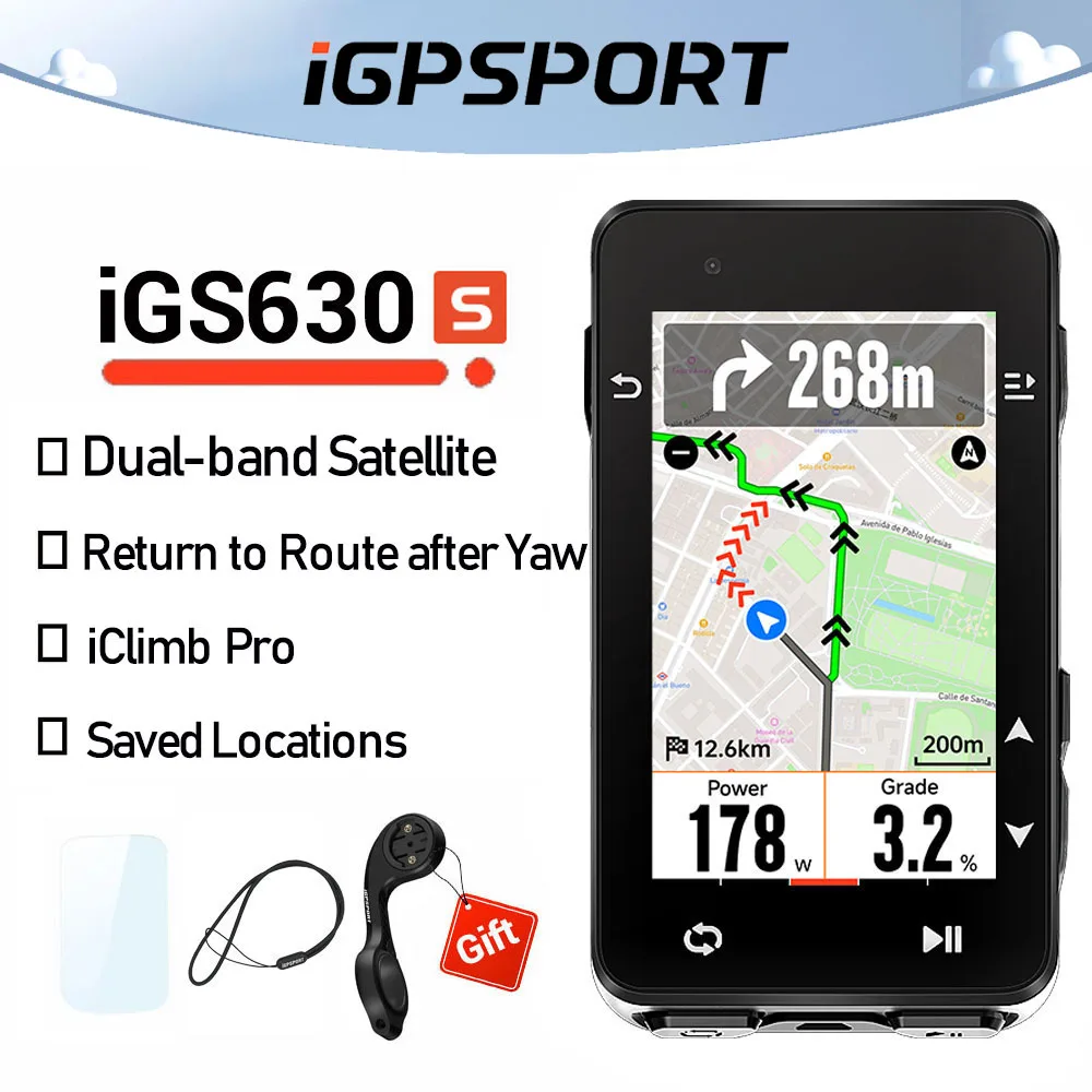 Igpsport igs630s jízdní kolo počítač dual-band GNSS GPS cyklistika bezdrátový klínový řemen chytrá šplhat plánování bicykl tachometru