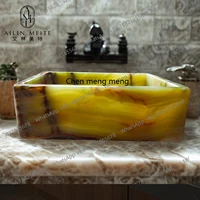 อ่างล้างหน้าหินอ่อนธรรมชาติสไตล์อิตาเลียนหรูหราแบบเรียบง่ายทันสมัย อ่างล้างหน้าแบบตั้งโต๊ะสำหรับใช้ในบ้าน 3