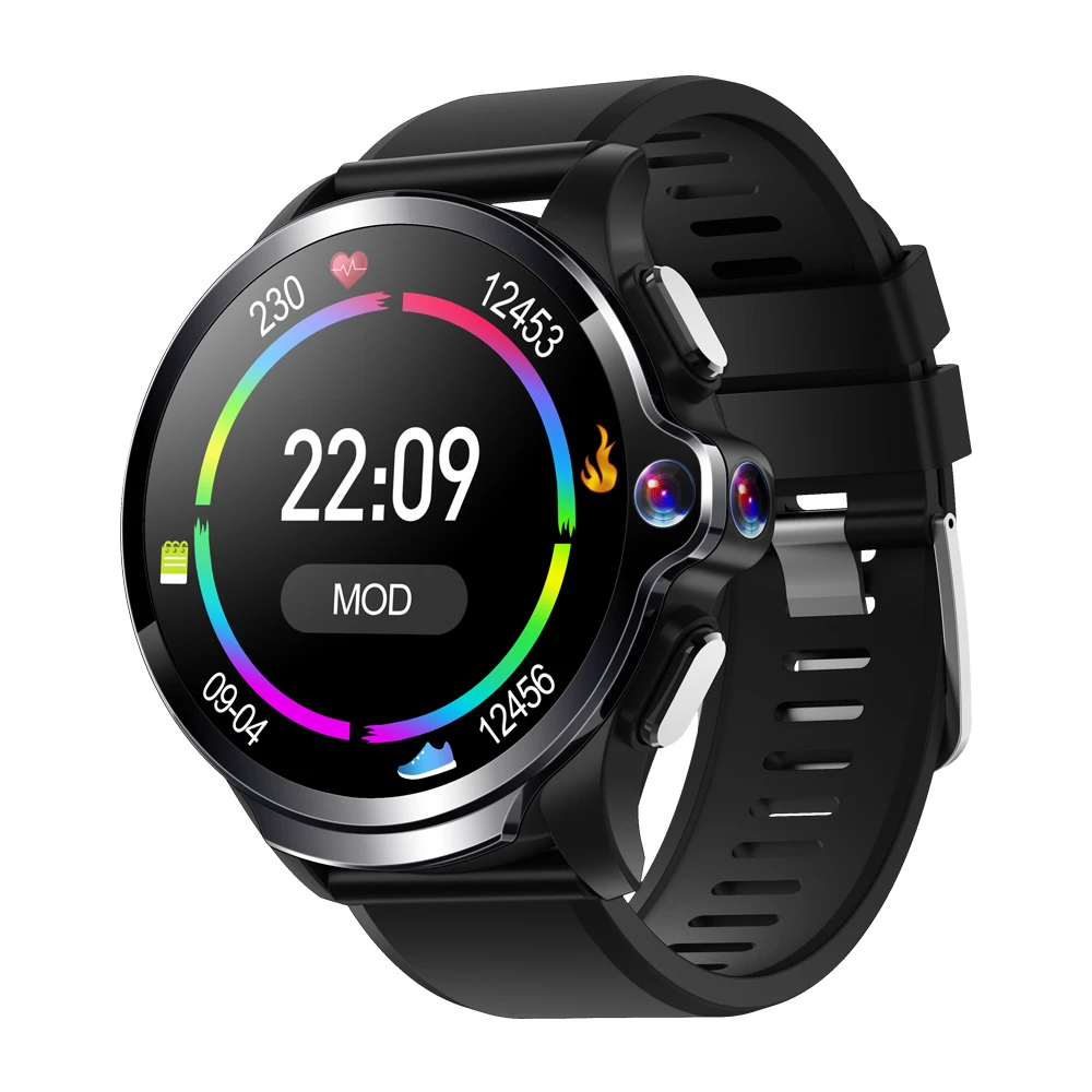 2021 Latest Facial Recognition 4G WIFI GPS Camera Heart rate Multi-sports Big Screen Health  MT6739  Android Smart Watch Midon10