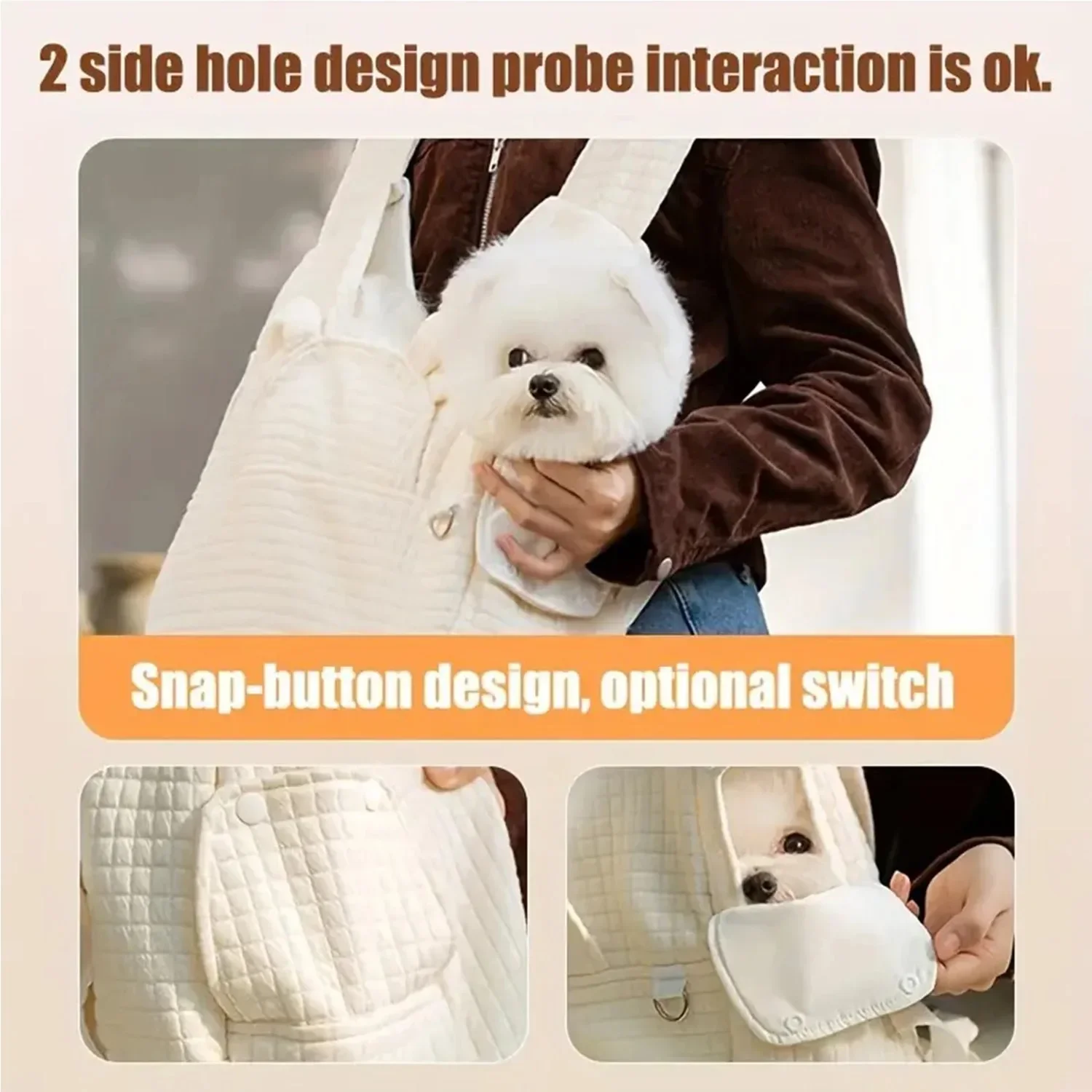 1PC Large Capacity Portable Pet Carrier Backpack Comfortable Cotton Pet Travel Bag with Secure Snap Closure for Puppy and Cat