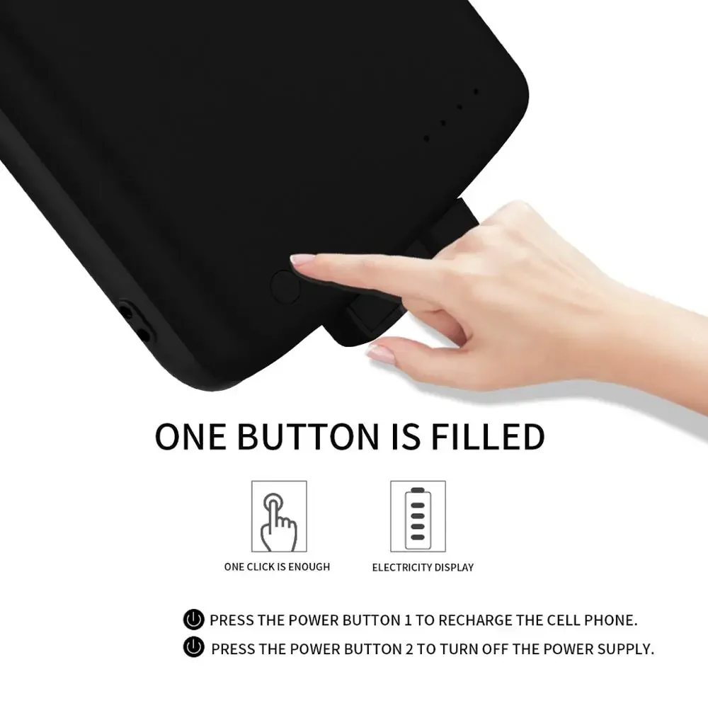 삼성에 적합한 갤럭시 S20 플러스용 휴대용 충전기 커버, 배터리 케이스, 5000mAh, 마그네틱 보조배터리 충전 커버