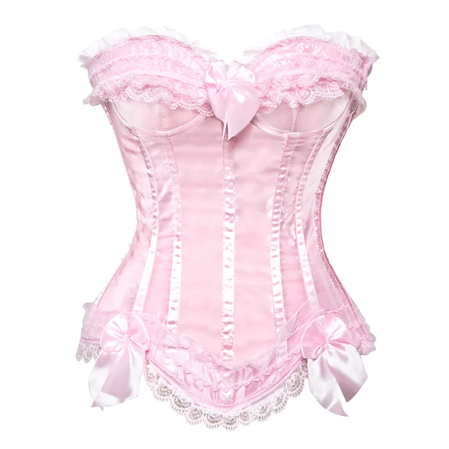 Corset Top Bustier Overbust Lingerie Ruffled Lace Plus Size