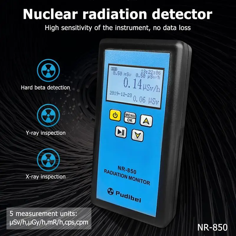 

Handheld Nuclear Radiation Detector GeigerCounter Portable Electromagnetic Field Radiation Detector NR-850 Without Battery
