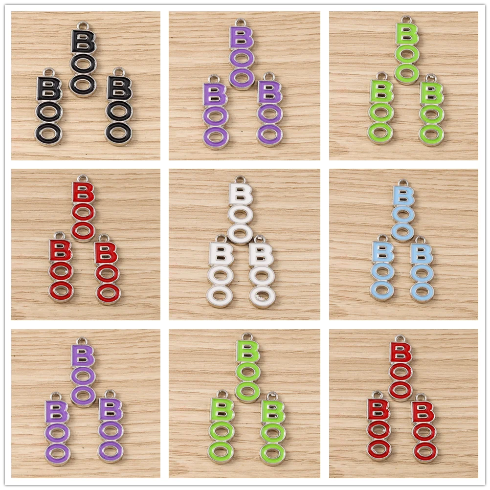 Tusember 10 Stück 6 Farben Niedliche Geister-Halloween-Anhänger für DIY-Schmuckherstellung, Ohrringe, Armbänder, Halsketten-Zubehör