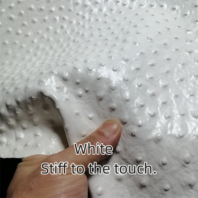 1mm 그레이 & 화이트 타조 무늬 소가죽. 수제 DIY 가방용 최고급 천연 가죽..