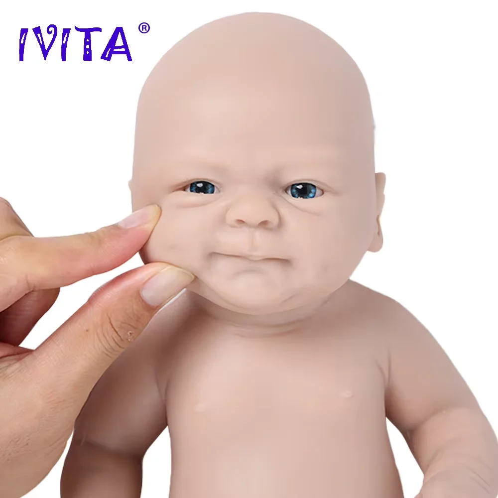 IVITA Unpainted Full Body Silicone Reborn Baby Dolls Lifelike Newborn Doll Baby DIY Blank Kit for Children Christmas Toys  ﻿ 4