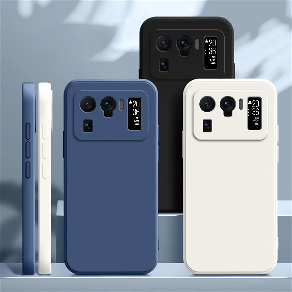 Candy Color Liquid Silicone Luxury Phone Case - Soft Protective Cover with Straight Edge Design