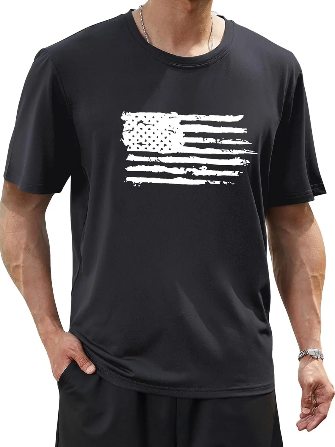 

Футболка SHENHE мужская с рисунком и флагом США, тенниска с коротким рукавом в стиле ретро, майка большого размера