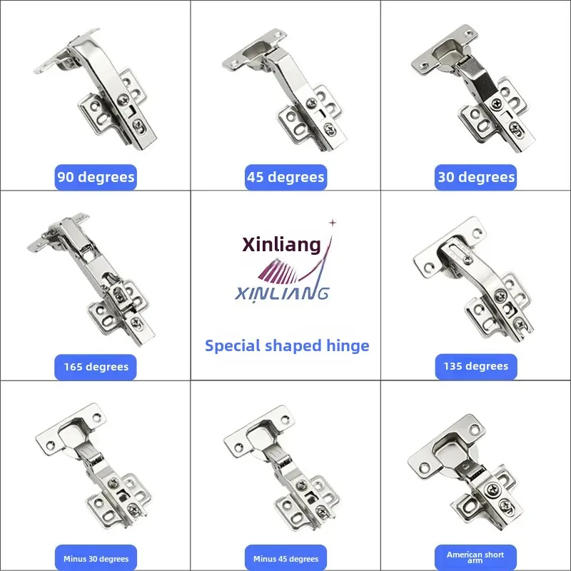 Special Angle Hinge American Style Short Arm Cabinet Door Hinge For Home Decor Positive And Negative 30 45 90 135 165 Degrees