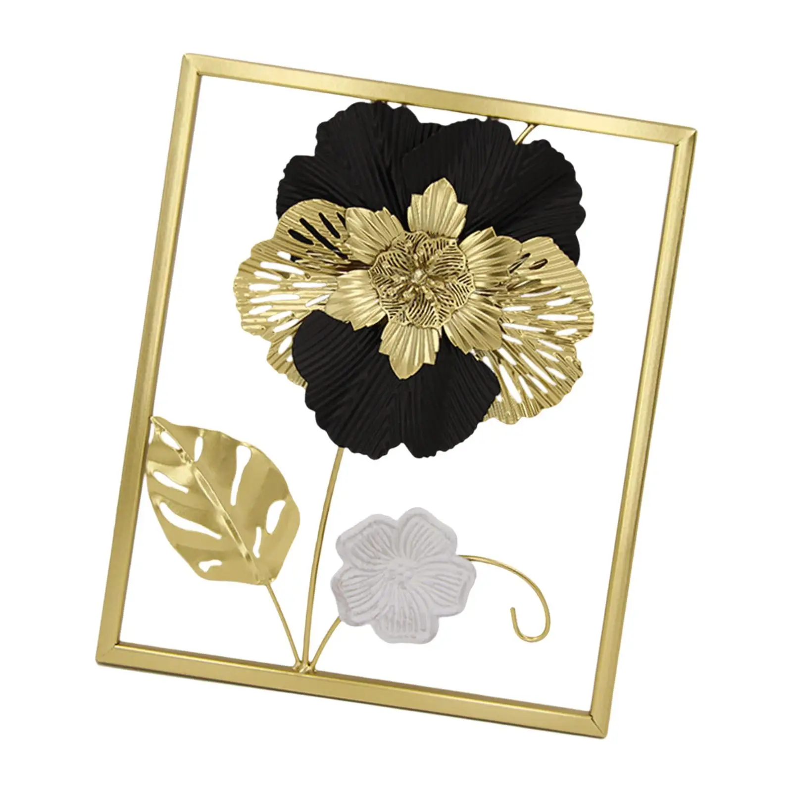 Golden Floral Wall Art Hotel Office Wedding Decoration Patio Bedroom Hallway Minimalist Line Garden Modern Wall Hanging Decor